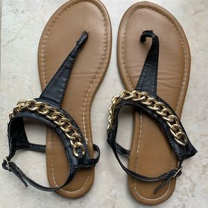 Black and Gold Summer Sandals
